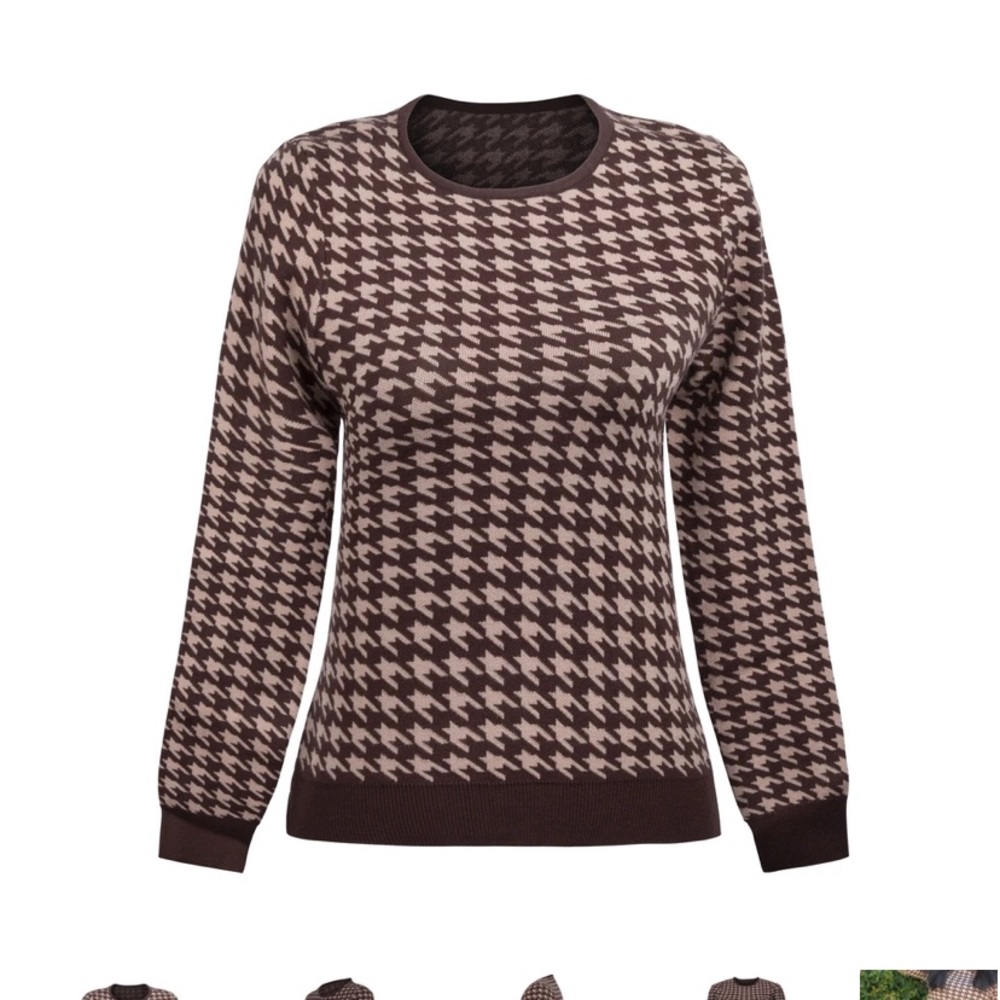 New with tags Mia Mod brown houndstooth sweater